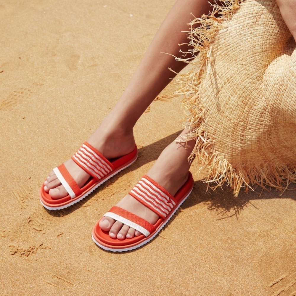 VIVAIA Orange Striped Slides Sandals Comfort Summer Casual Shoes EU/43 US/11
